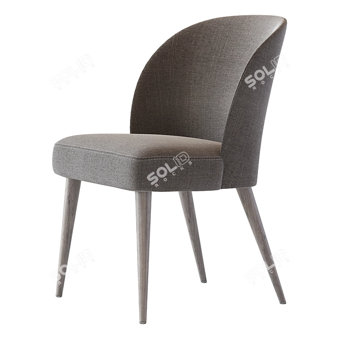 Elegant Wood and Upholstered Chair 3D model image 3