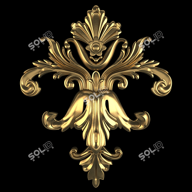 Luxury Gold 3D Decorative Ornaments 3D model image 2