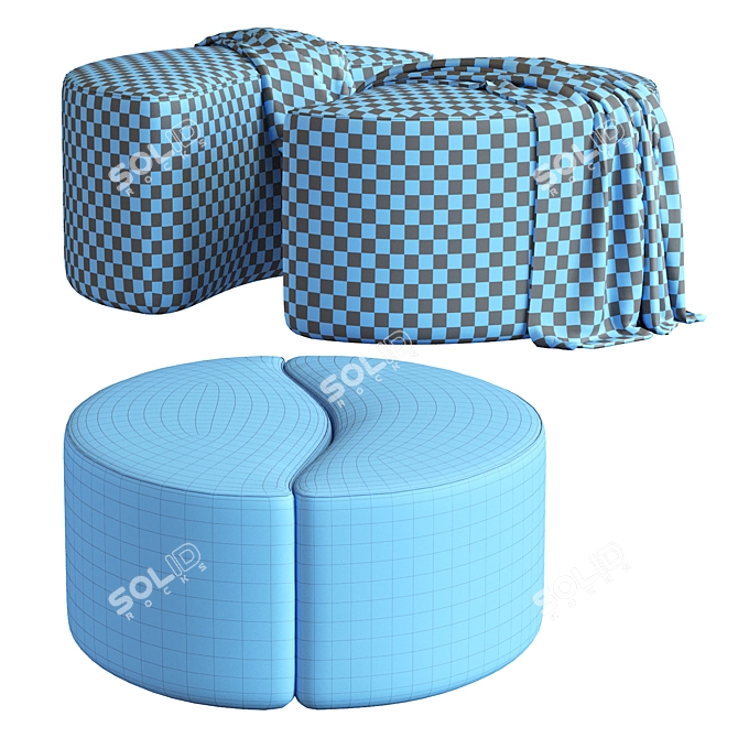 Oval Softwood Pouff | 2020 Flash Bedding 3D model image 5