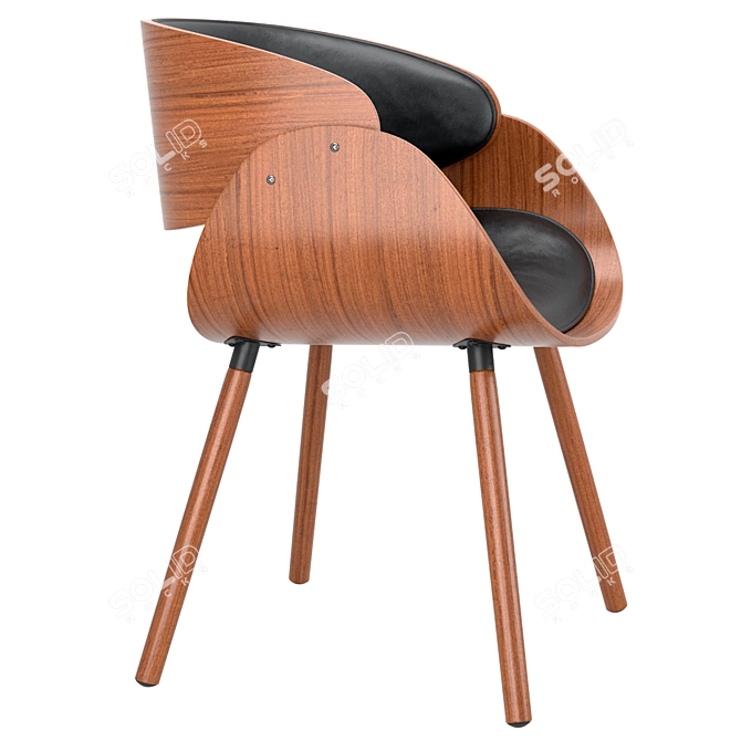 Corvus Mid-century Accent Chair: Modern Elegance for Your Space 3D model image 3