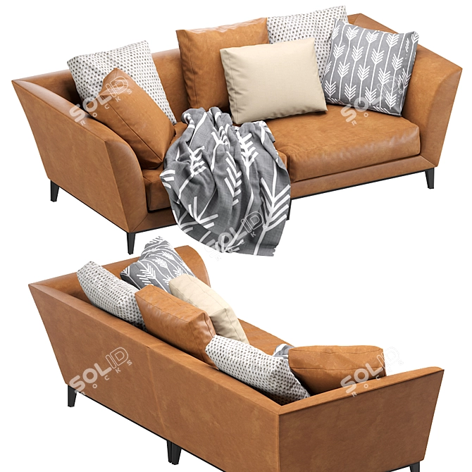 Flexform Weston Leather Sofa 3D model image 3