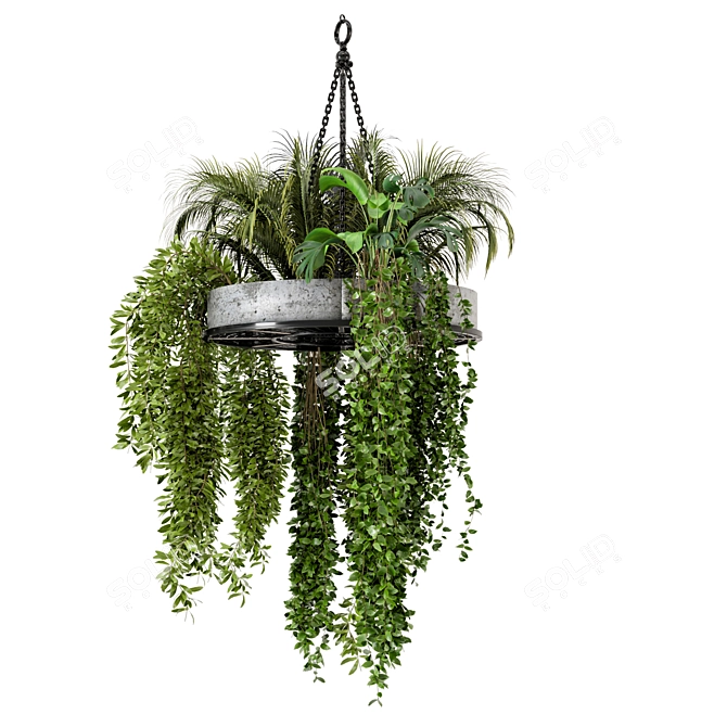 Metal Box Hanging Plants - Set of 86 3D model image 4