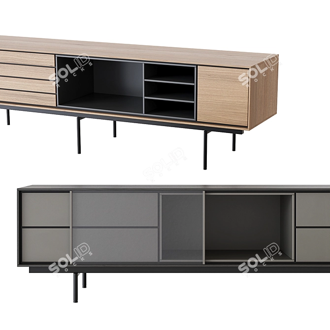 Modern Aura TV Stand: Sleek Design, Multifunctional 3D model image 3