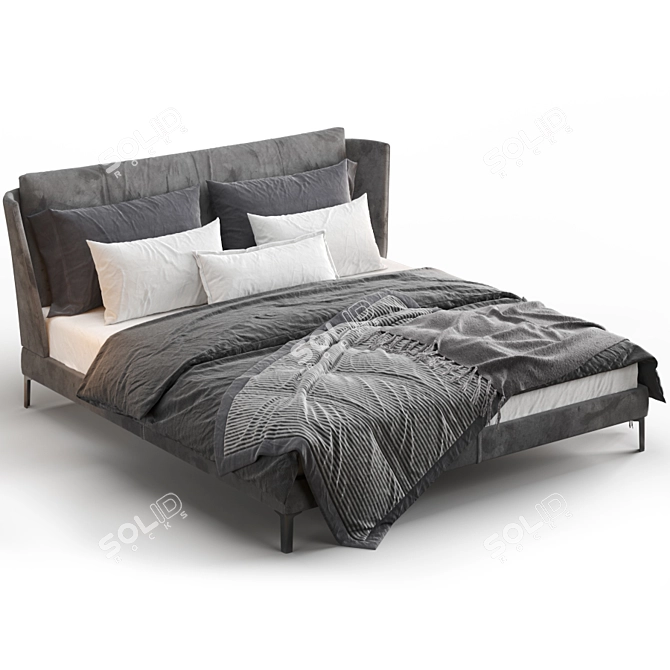 Luxury Italian Bretagne Bed 3D model image 2