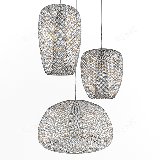 Bamboo Rattan Lantern: Exquisite Lighting for Any Setting 3D model image 2