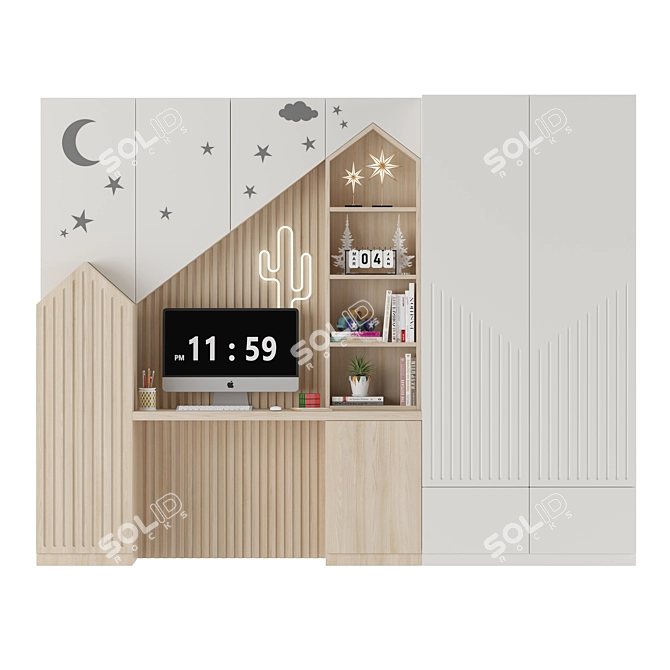 Kids Dream Wardrobe 3D model image 1