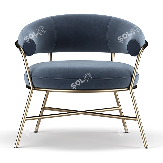 Cozy Curved Armchair 3D model image 3