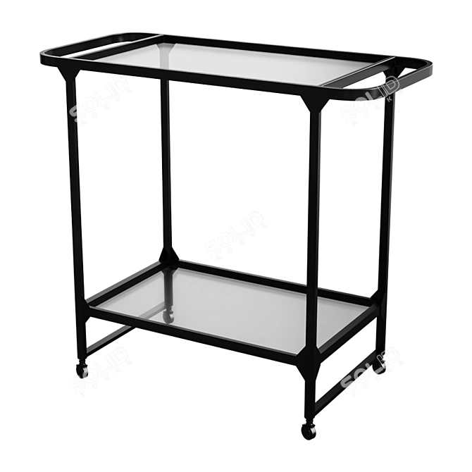 Modern Black Metal Side Table Duilia 3D model image 1