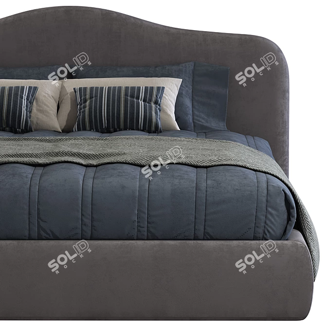 Luxury Upholstered Double Bed - MEDEA 3D model image 3