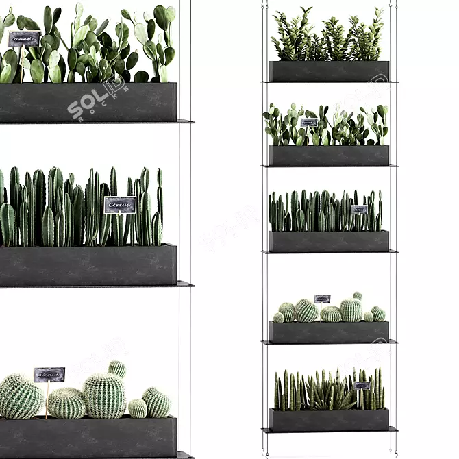 Vertical Greenery Wall: Exotic Plants, Indoor Gardening 3D model image 1