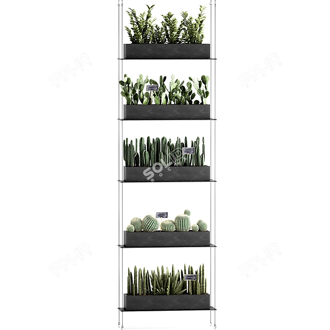Vertical Greenery Wall: Exotic Plants, Indoor Gardening 3D model image 4