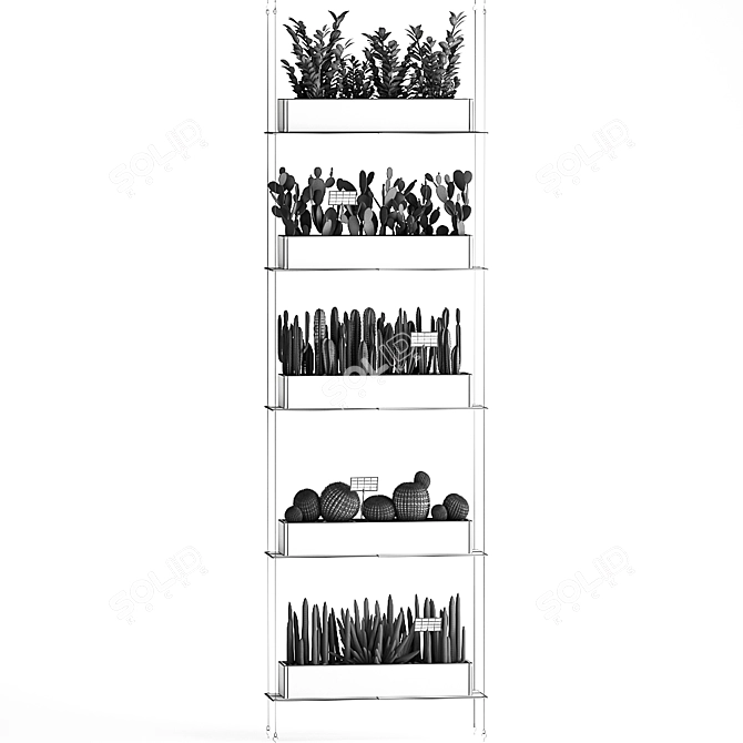 Vertical Greenery Wall: Exotic Plants, Indoor Gardening 3D model image 5