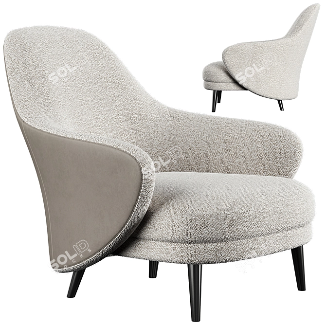 Elegant Gina Armchair: Order now! 3D model image 1