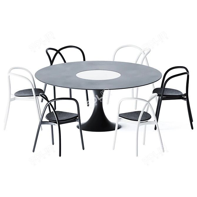 Elegant Manzu Dining Table 3D model image 2