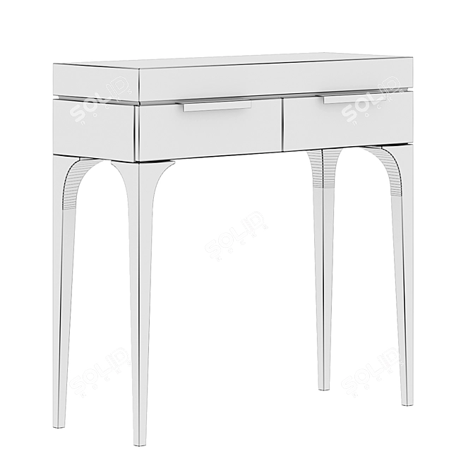 Modern Wood Console with 2 Drawers 3D model image 5