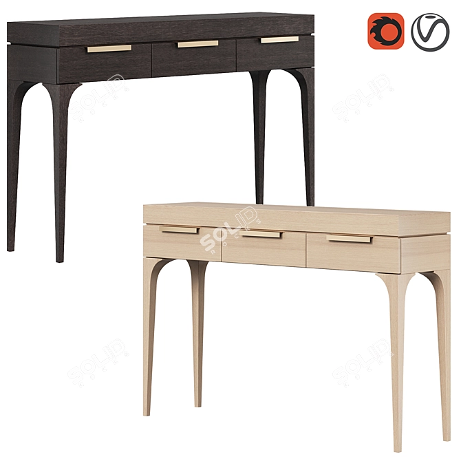Dantone Home Console Bridge: Small Size with 3 Drawers 3D model image 1