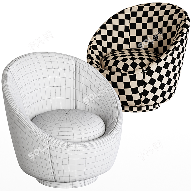 Stylish Ether Swivel Chair 3D model image 3