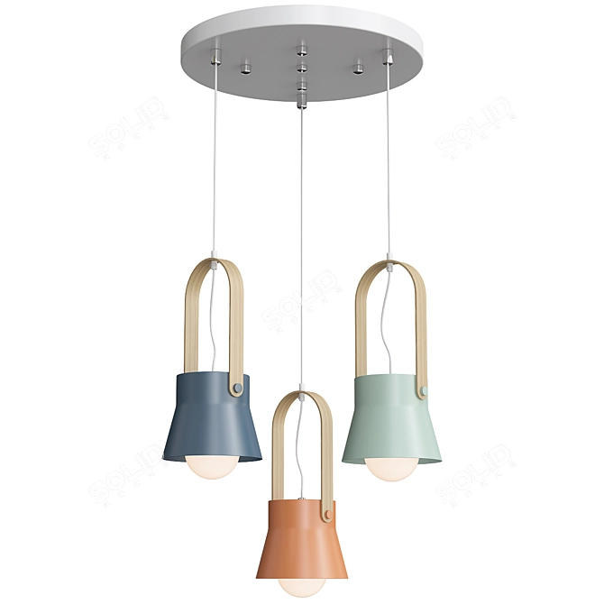 Anzazo Clutch Trio: Sleek and Stylish Pendant Lighting 3D model image 2