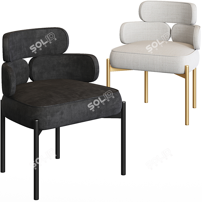 Elegant Meridiani Sylvie Chair 3D model image 1