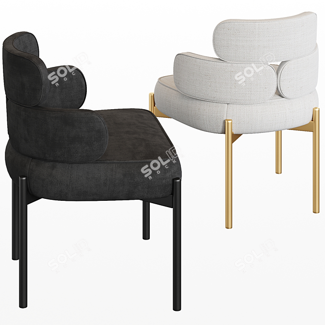 Elegant Meridiani Sylvie Chair 3D model image 2