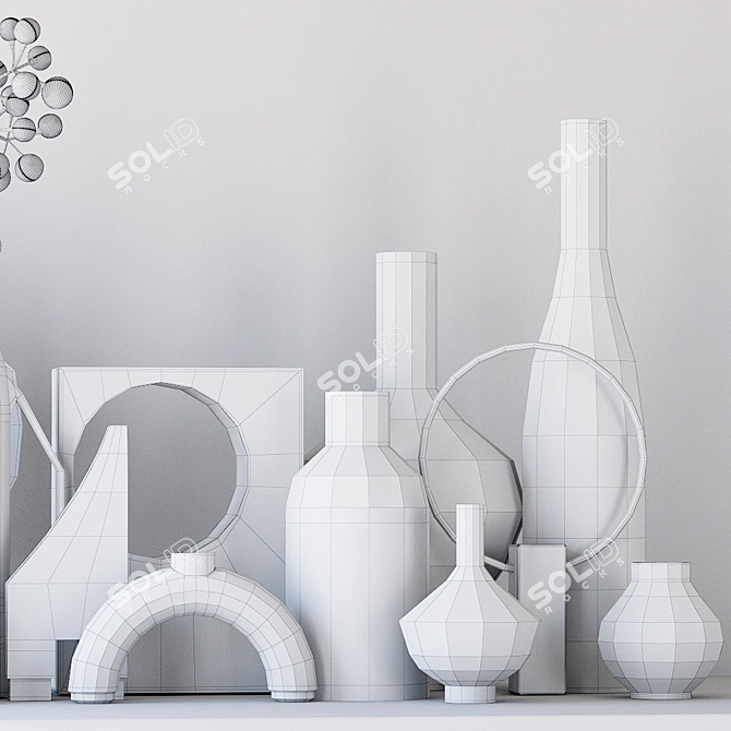 Elegant Vase Set: Perfect for Decoration 3D model image 5