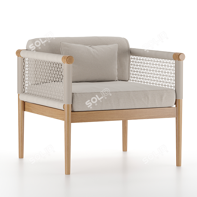 Lodge Garden Armchair: Comfy Outdoor Seating 3D model image 1