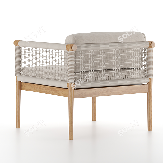Lodge Garden Armchair: Comfy Outdoor Seating 3D model image 2