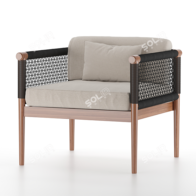 Lodge Garden Armchair: Comfy Outdoor Seating 3D model image 3