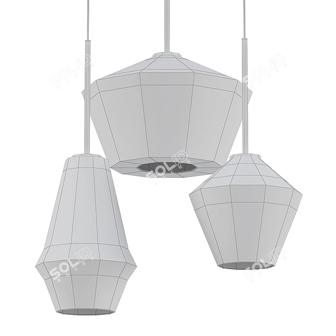 Elegant Glass Pendant Light 3D model image 2