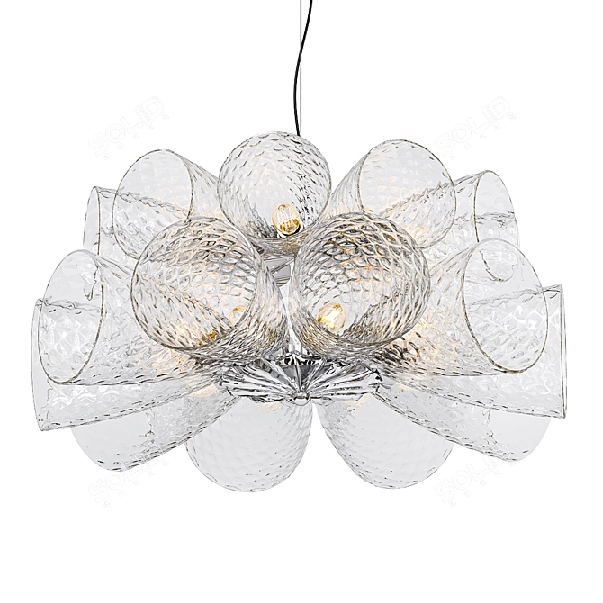 Elegant Murano Glass Chandelier 3D model image 1