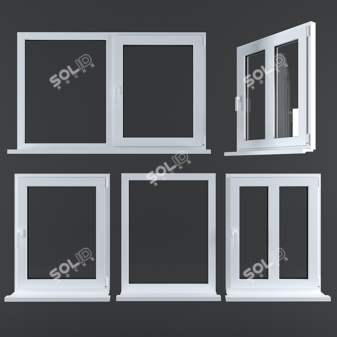 Durable Plastic Windows for Elegant Homes 3D model image 1