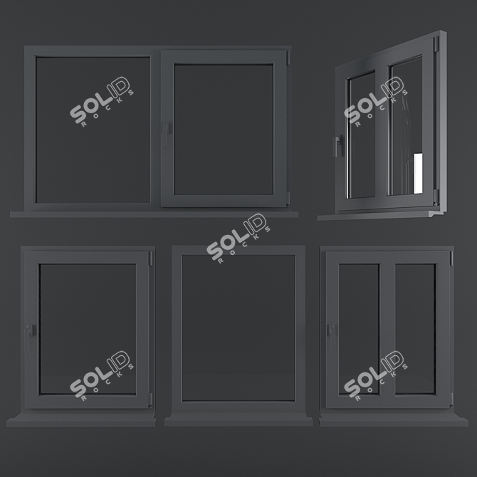 Durable Plastic Windows for Elegant Homes 3D model image 2