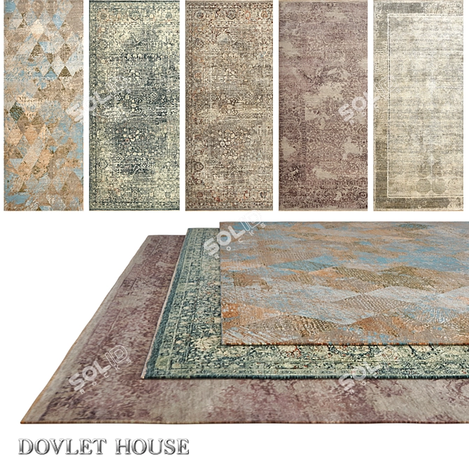 Luxurious Carpets Collection by DOVLET HOUSE 3D model image 1