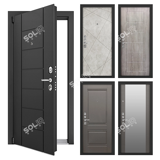 Sigma LUXE: Stylish Steel Apartment Door 3D model image 1