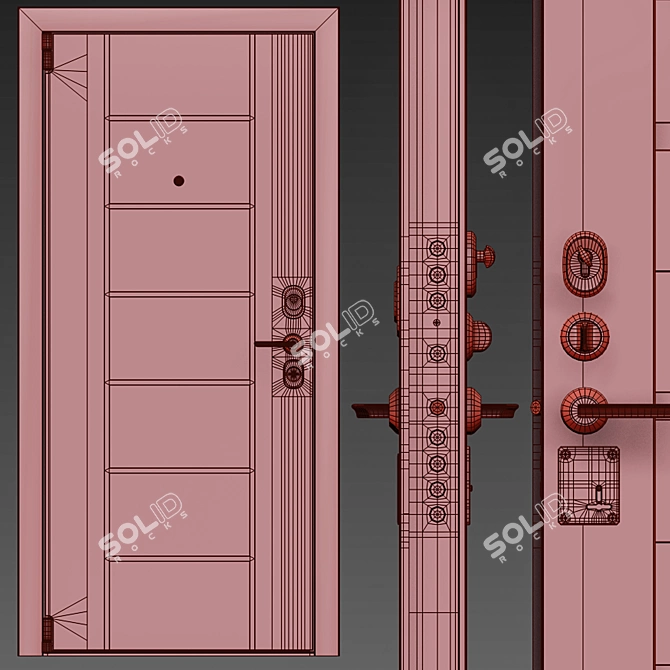 Sigma LUXE: Stylish Steel Apartment Door 3D model image 2