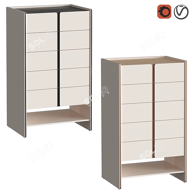 Modern High-Quality Havasu Chest of Drawers 3D model image 1
