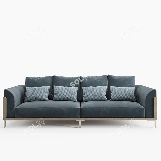 Elegant Vittoria Velvet Sofa 3D model image 2