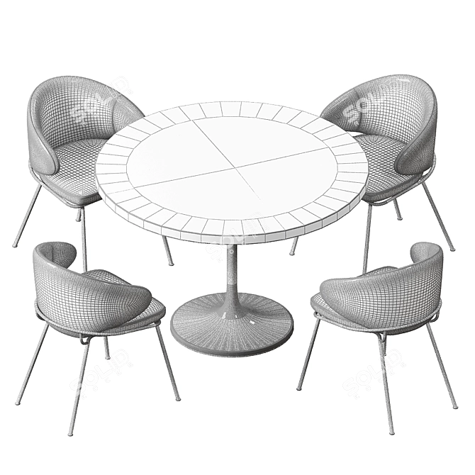 Elegant Kinley Dining Set 3D model image 4