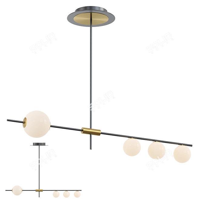 Luxury Gold Pendant Lamp 3D model image 1