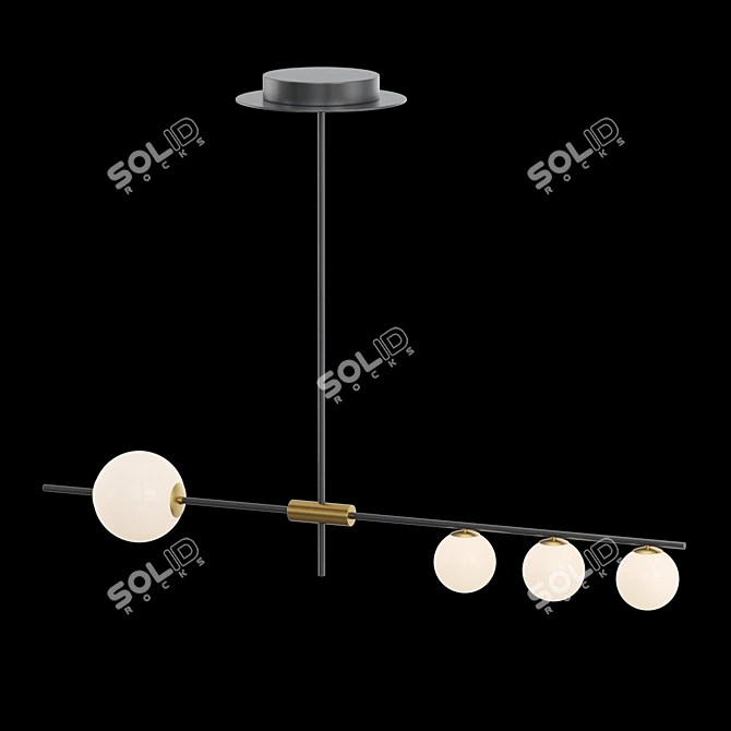 Luxury Gold Pendant Lamp 3D model image 2