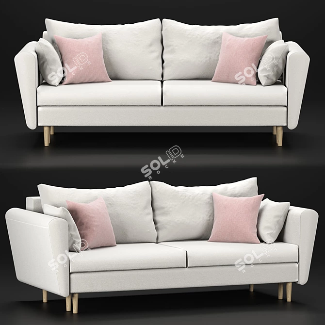 Fred: Stylish Straight Sofa 3D model image 2