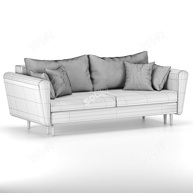 Fred: Stylish Straight Sofa 3D model image 3