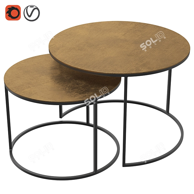 Eclipse Coffee Tables - Set of 2 3D model image 1