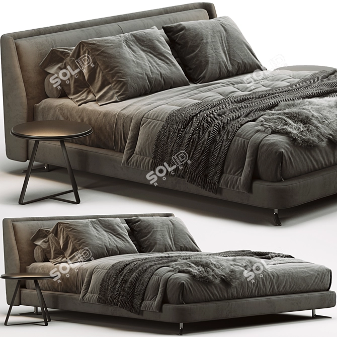 Elegant Minotti Spencer Bed 3D model image 1