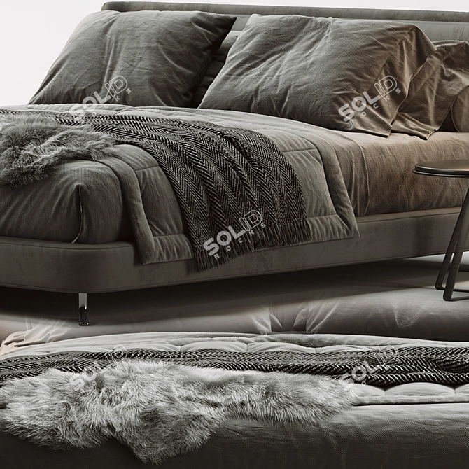 Elegant Minotti Spencer Bed 3D model image 2