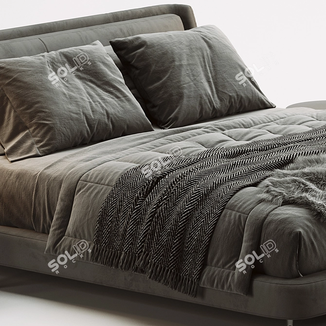 Elegant Minotti Spencer Bed 3D model image 3