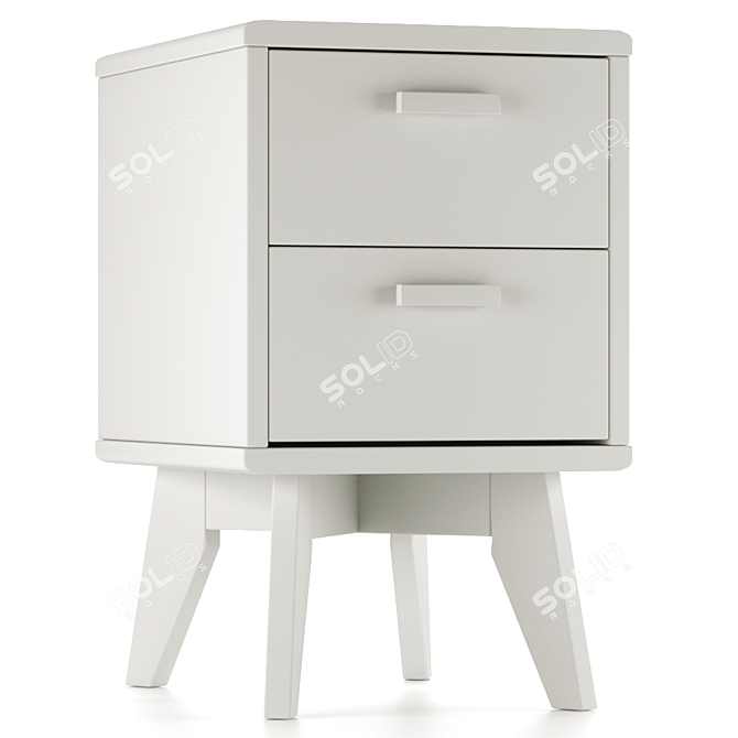 Scandinavian Style 2-Drawer Cabinet 3D model image 1