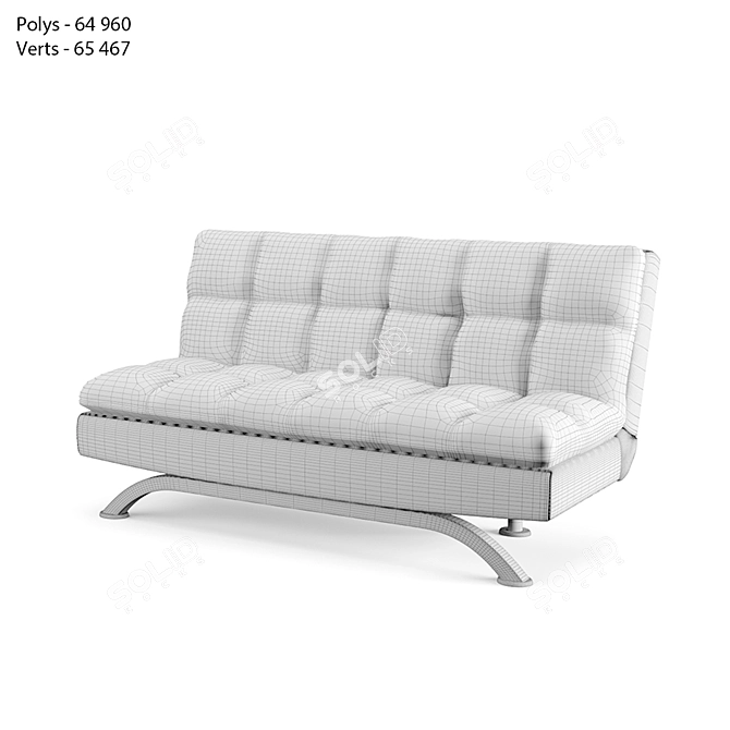 Amerillo Foldable Divan - Elegant and Space-saving 3D model image 5