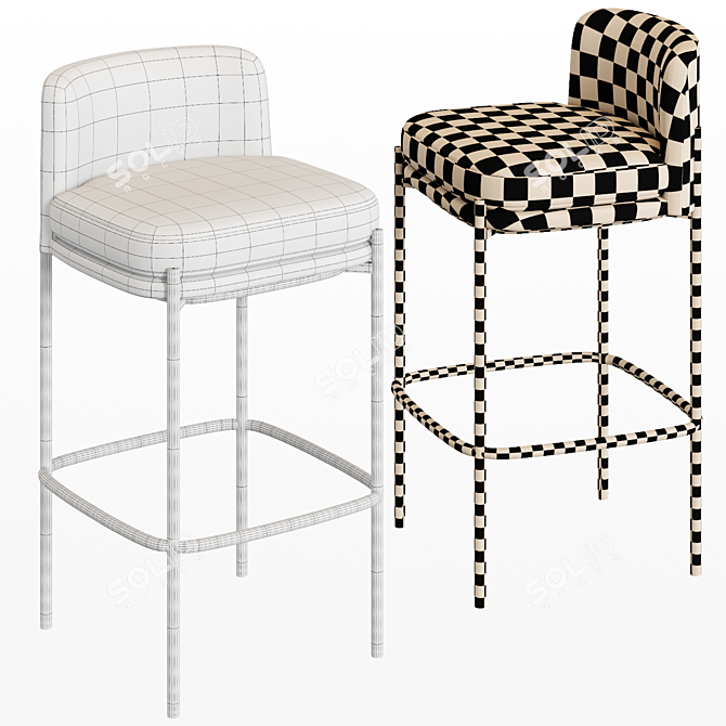 Elegant Inna Bar Stool: Upgrade Your Decor 3D model image 2