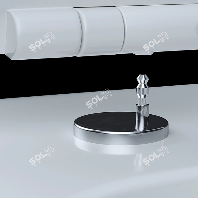 Sleek Hanging Toilet with Quick-Release Seat 3D model image 3